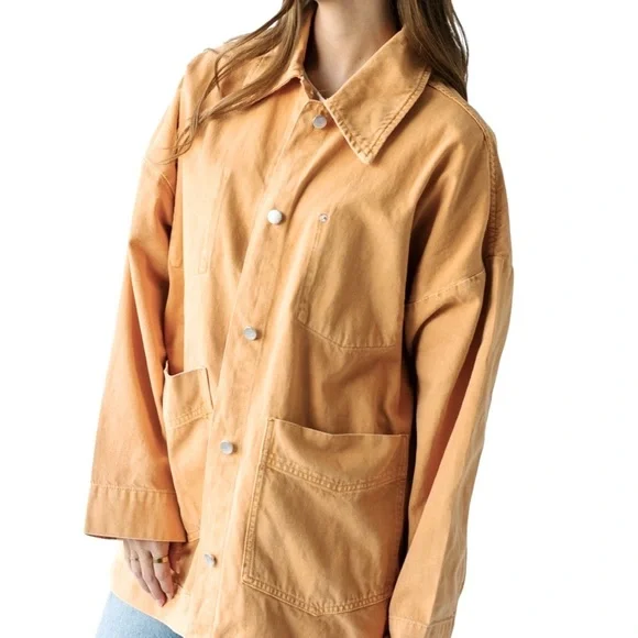Free People: We The Free Avery Canvas Jacket in Flax - Picture 3 of 6